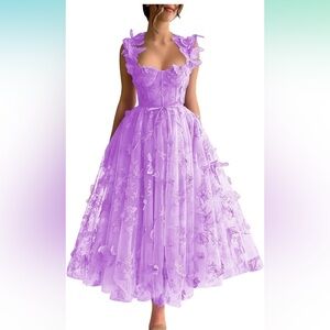 Elegant Purple Lace Dress